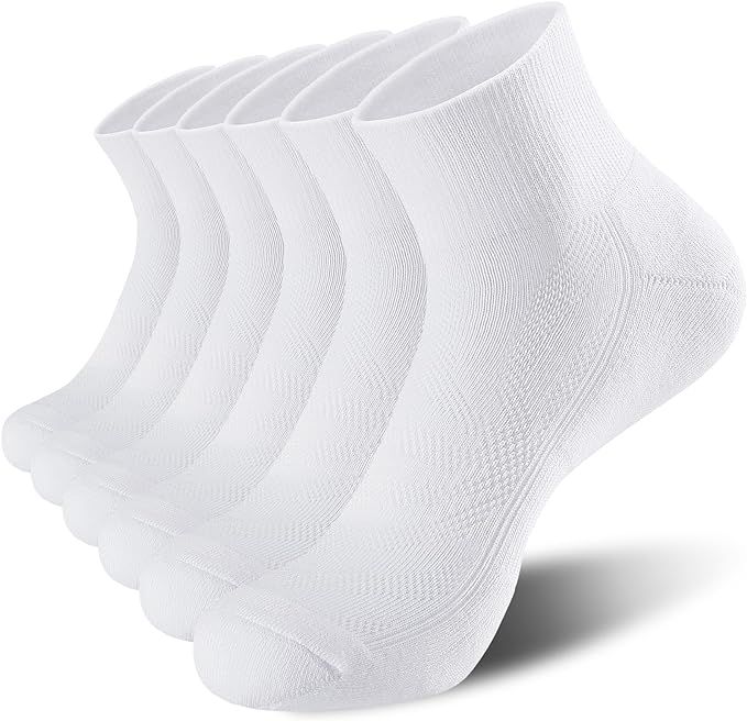 Lapulas 6 Pack Ankle Socks with Cushion, Athletic Running Sports Socks Anti-Blister Cotton Socks ... | Amazon (US)
