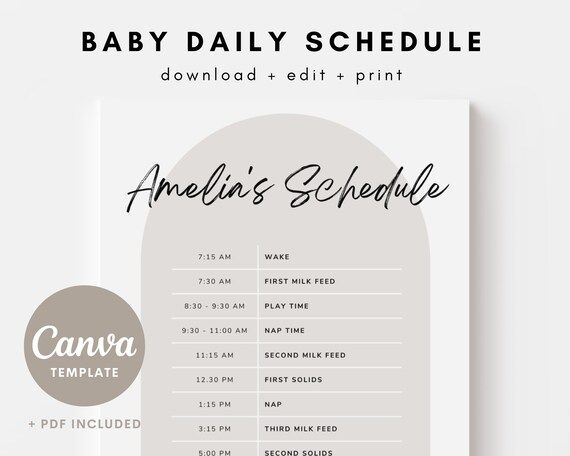 Editable Baby & Toddler Schedule Template Canva Template - Etsy | Etsy (US)