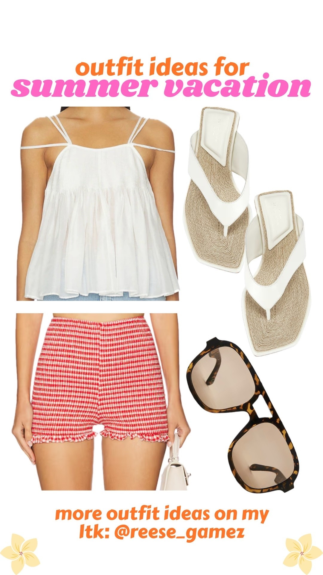outfits for summer vacation 🩷 tank top, cute top, cute shorts, beach shorts, beach top, sandals, flip flops, sunglasses, vacation outfit, resort outfit, beach outfit

#LTKootd #LTKSeasonal #LTKTravel