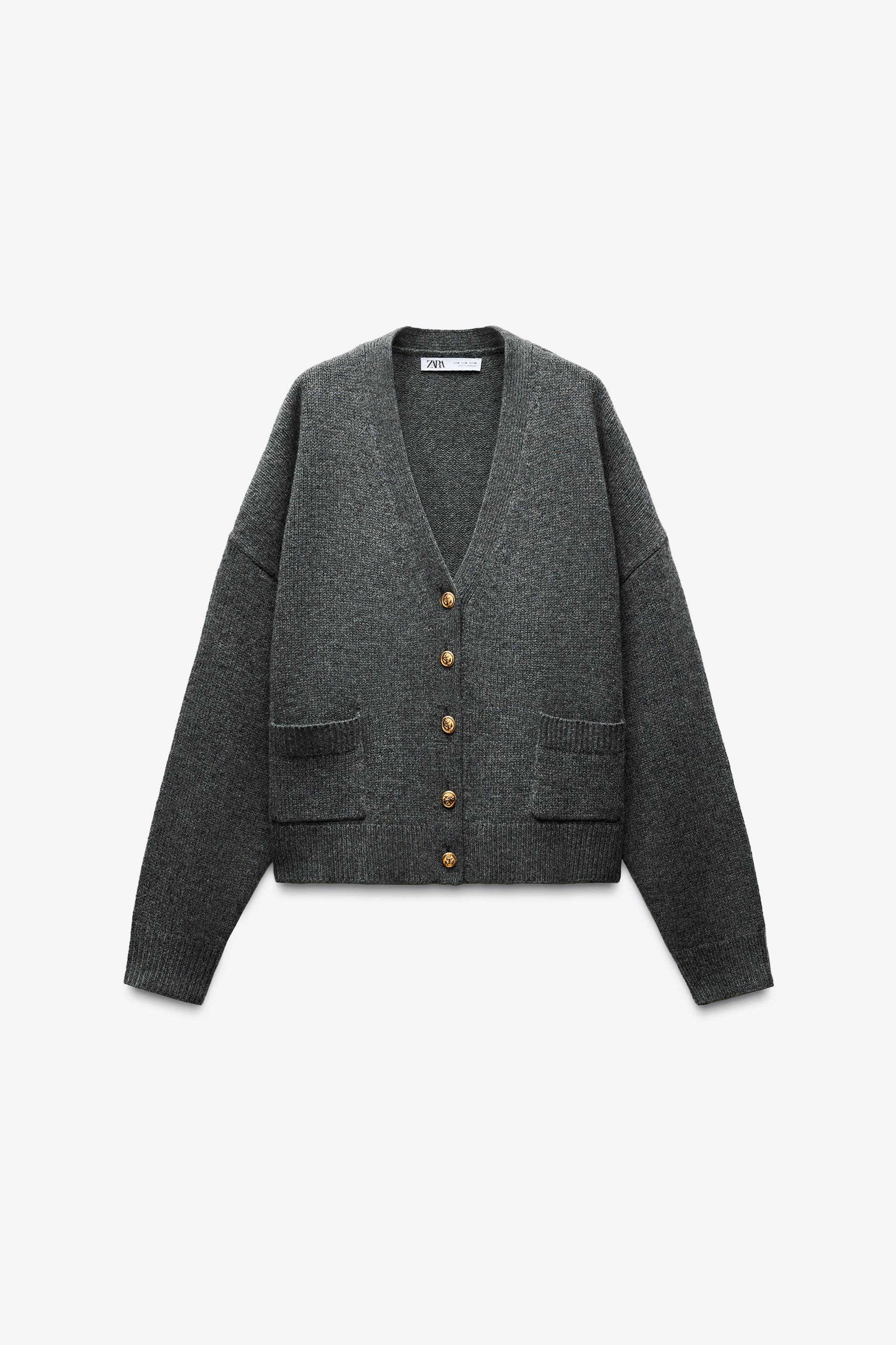 100% WOOL CARDIGAN WITH GOLD BUTTONS | Zara UK