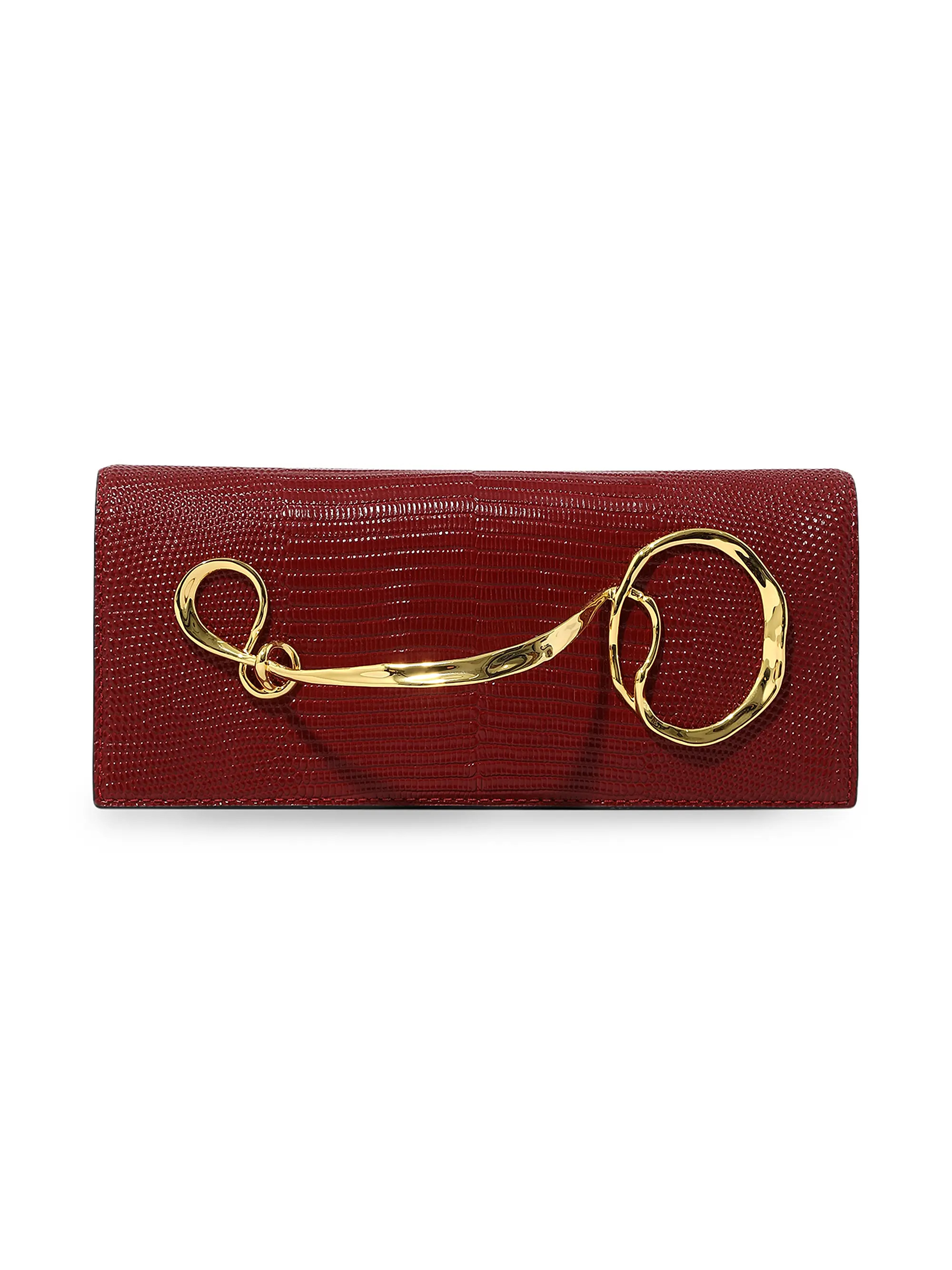 Lizard-Embossed Leather Clutch | Saks Fifth Avenue