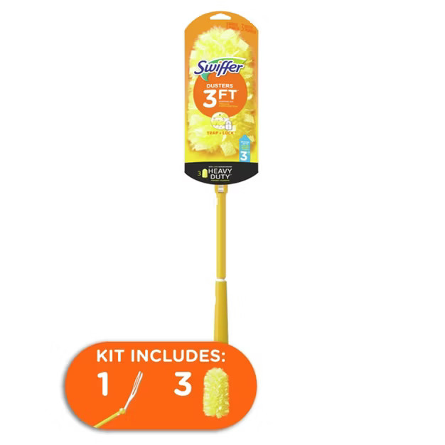 Swiffer Dusters Heavy Duty Extendable Handle Dusting Kit - 4pk | Target