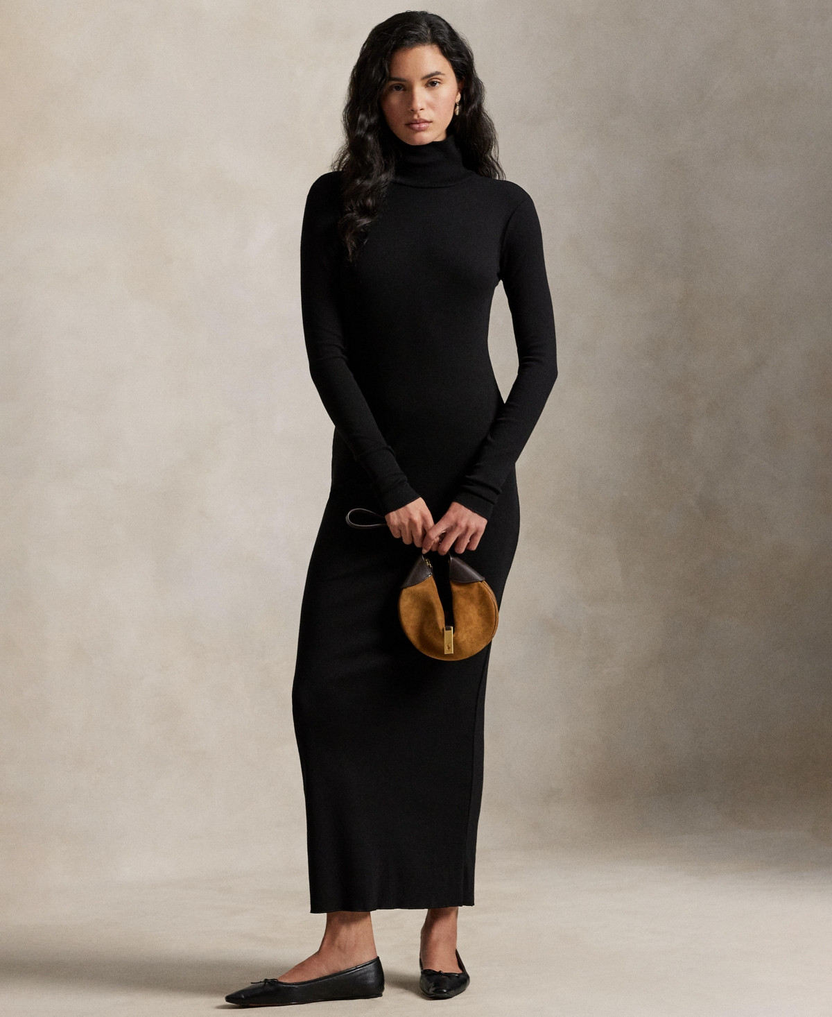 Polo Ralph Lauren Women's Ribbed Turtleneck Dress - Polo Black | Macy's
