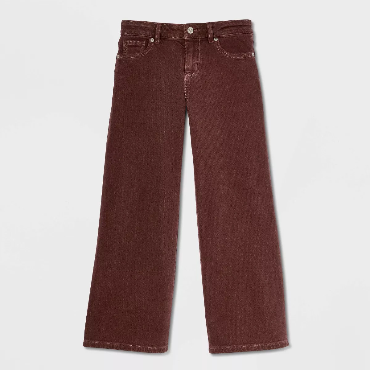 Girls' Mid-Rise Wide Leg Jeans - Cat & Jack\u2122 Brown 10 | Target