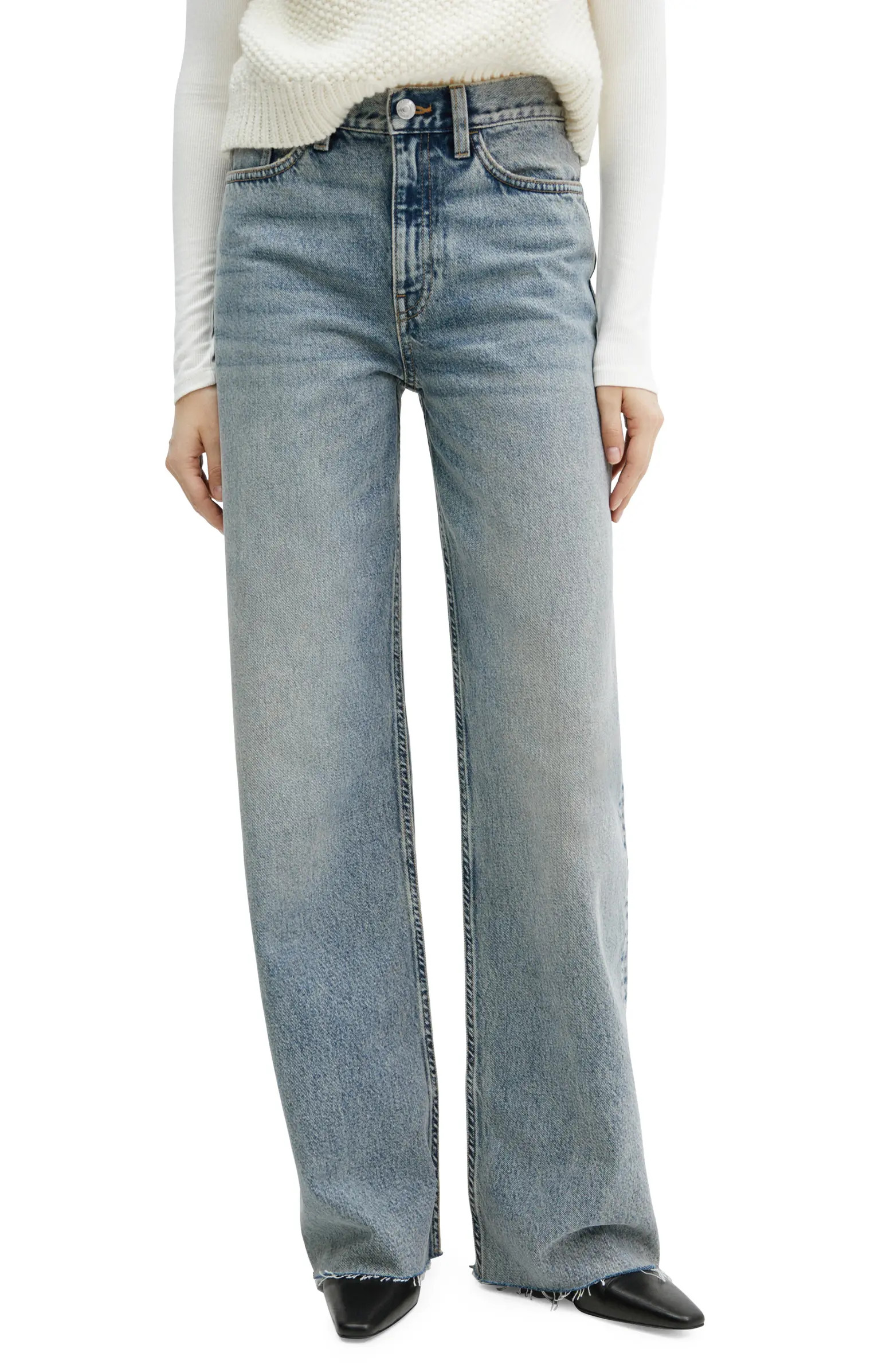 MANGO Mid Rise Wide Leg Jeans | Nordstrom | Nordstrom