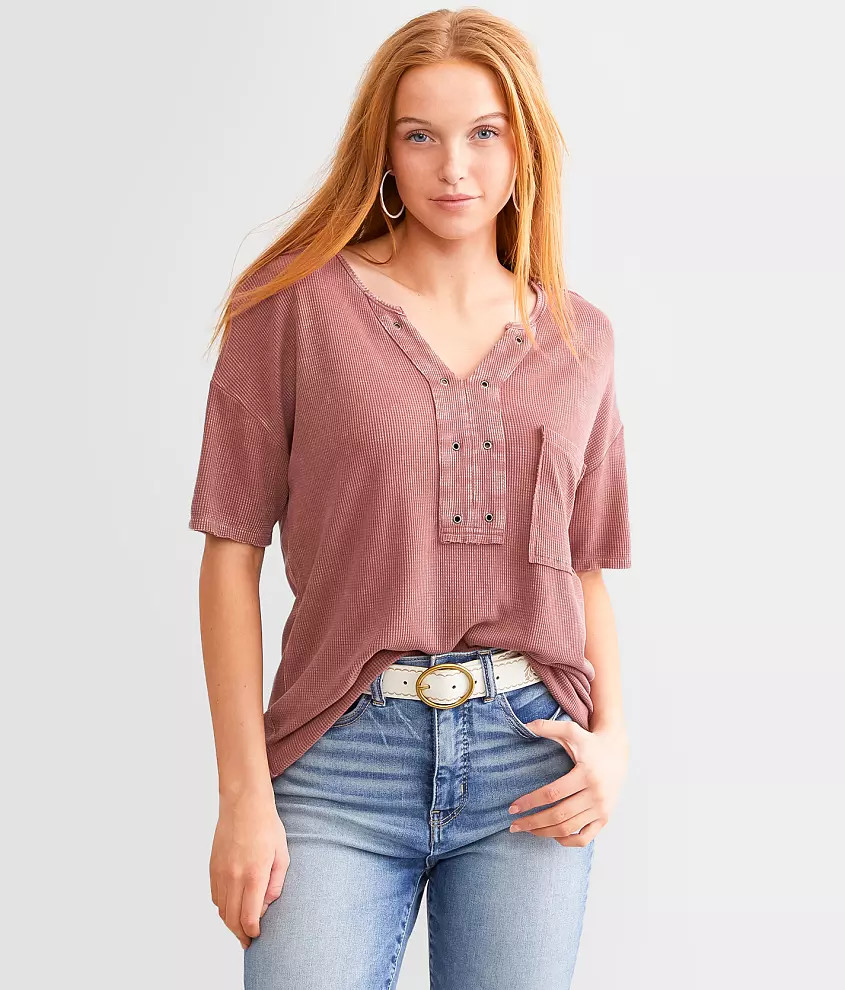 Washed Chest Pocket Top | Buckle
