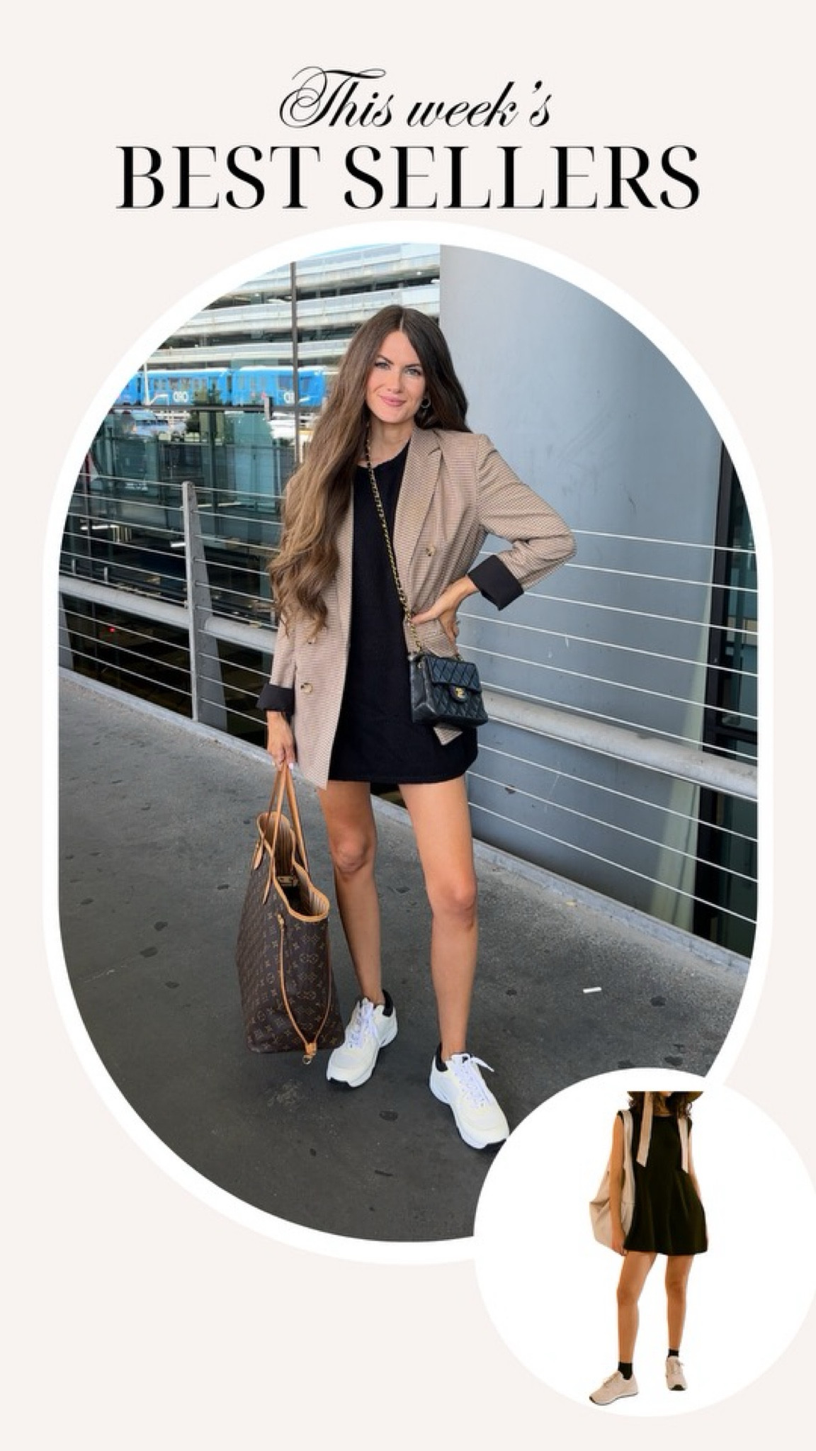 The perfect travel fit!

Sweater set, dress, sneakers, LV bag, neverfull, travel day, Chanel bag, designer, blazer

#LTKFindsUnder100 #LTKTravel #LTKActive