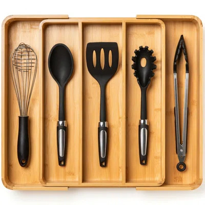 Bamboo Kitchen Drawer Organizer For Silverware Tray For Drawer Silverware Organizer, Silverware Drawer Organizer, Utensil Organizer For Kitchen Drawer | Wayfair Professional