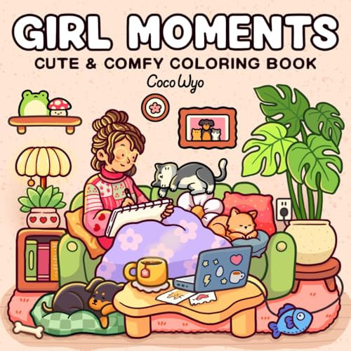 Girl Moments: Coloring Book for Adults and Teens Featuring Cute Cozy Daily Activities for Relaxation (Cozy Spaces Coloring) | Amazon (US)