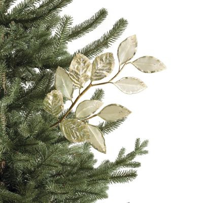 Glitter Metallic Veined Magnolia Leaf Stems, Set of Six | Frontgate | Frontgate