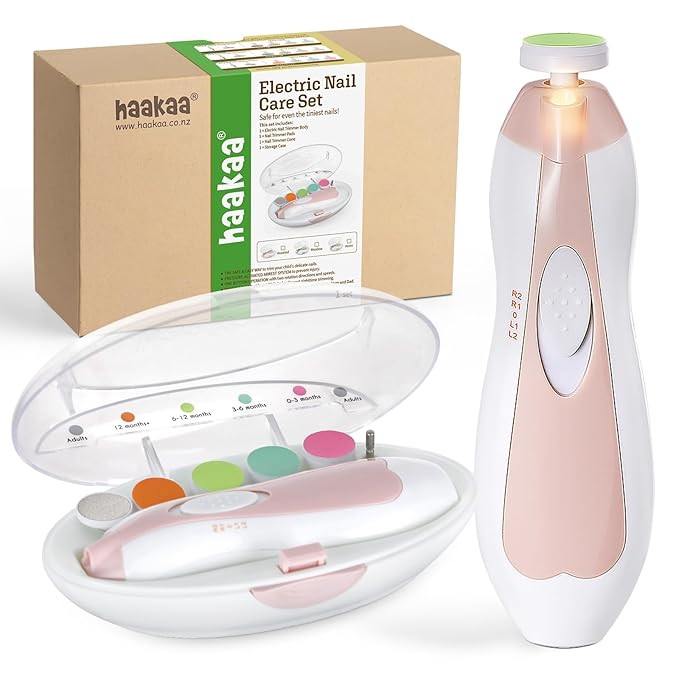haakaa Baby Nail Trimmer Electric Safe Baby Nail Clippers Baby Nail File Kit Manicure Set, Trim P... | Amazon (US)