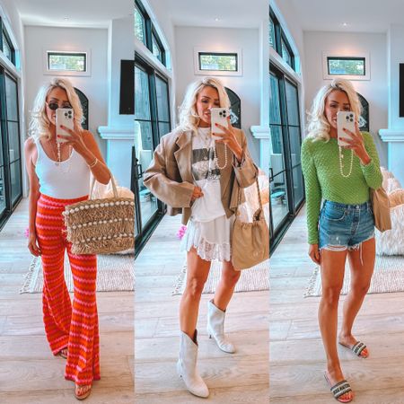 3 NEW looks I’m loving 😍 wearing a small in everything and a 28 in denim shorts (size up in shorts) 