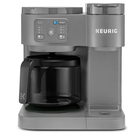 Keurig K-Duo Essentials, Hot & Iced Single-Serve K-Cup Pod Coffee Maker & Carafe, Moonlight Grey | Walmart (US)