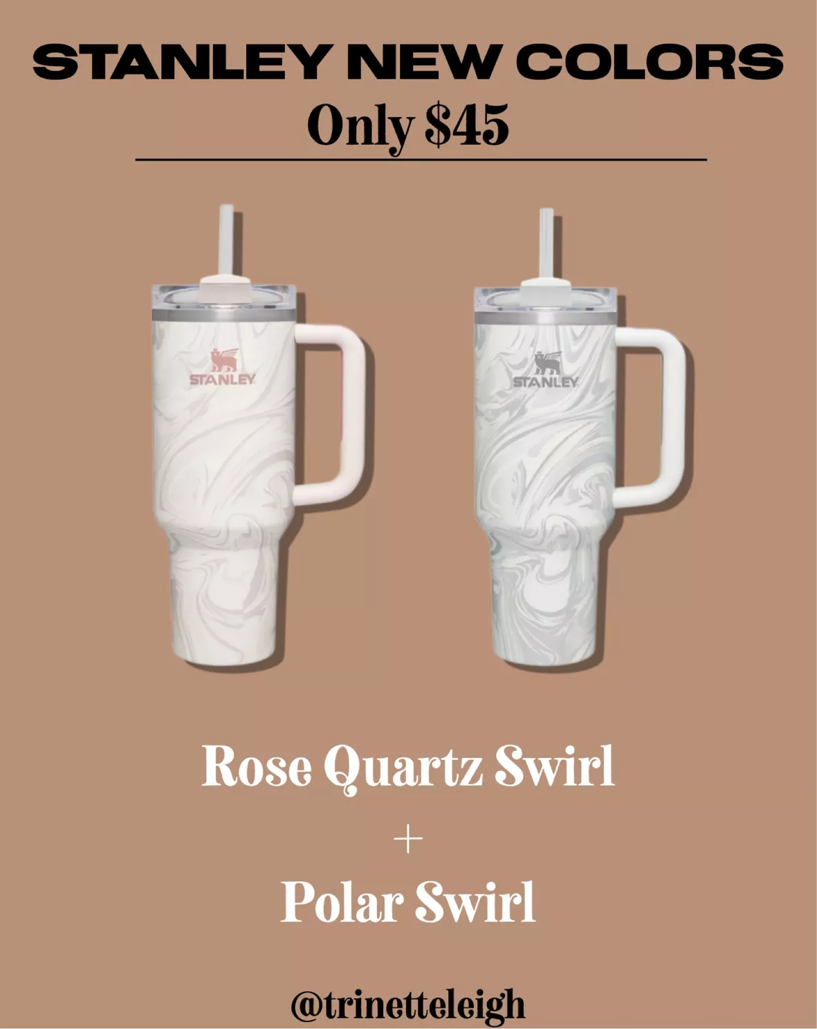 Rose Quartz Swirl 40oz Stanley Tumbler (made to order)