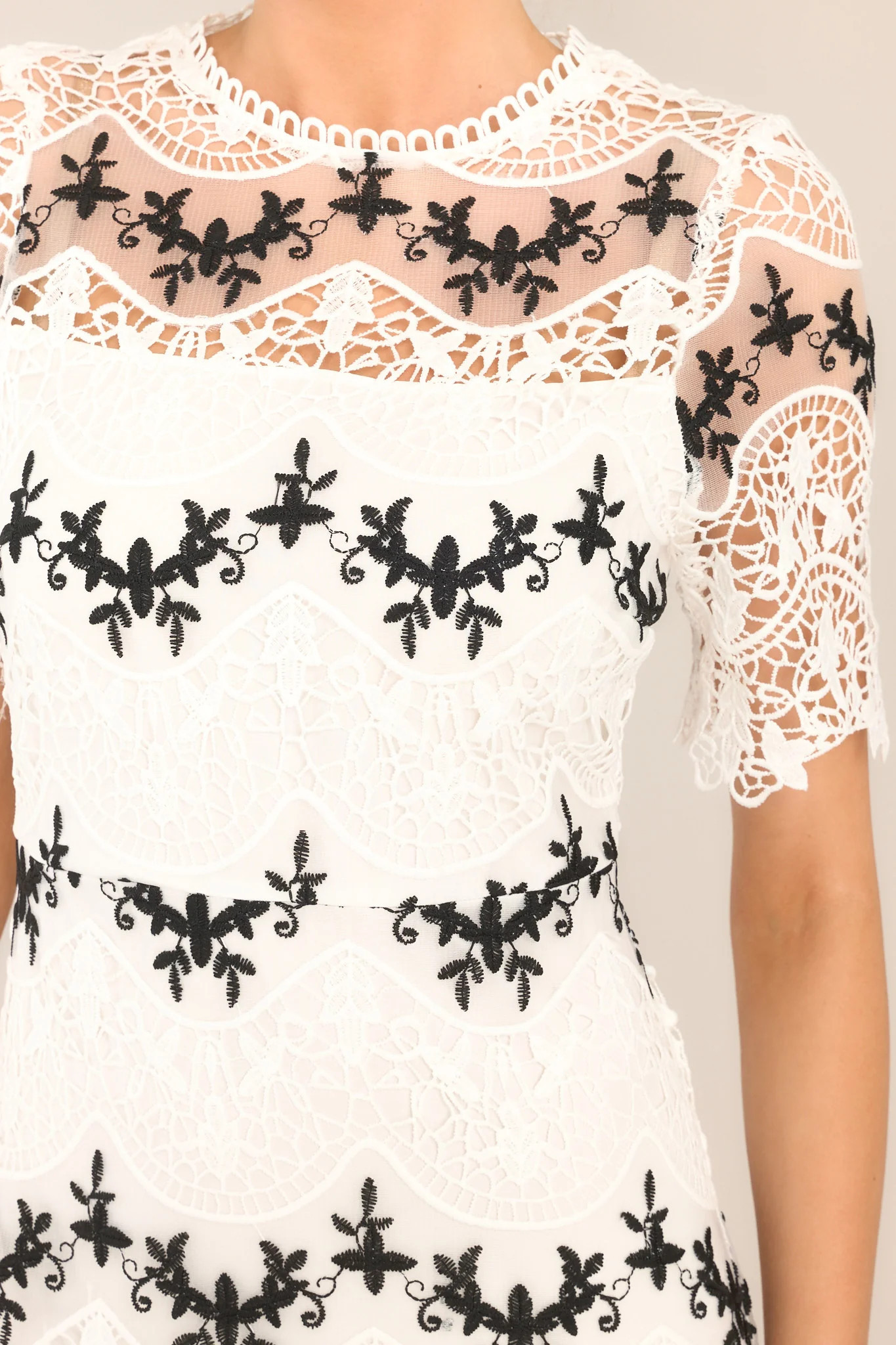 Fairytale Beginnings White Lace Midi Dress | Red Dress