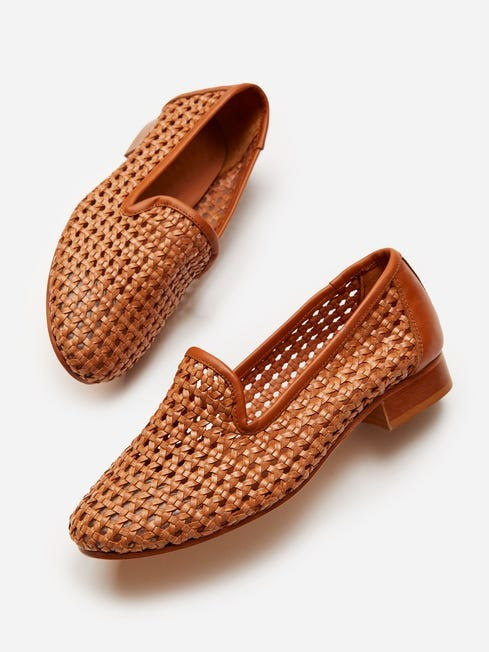Melva Woven Leather Loafers | J.McLaughlin