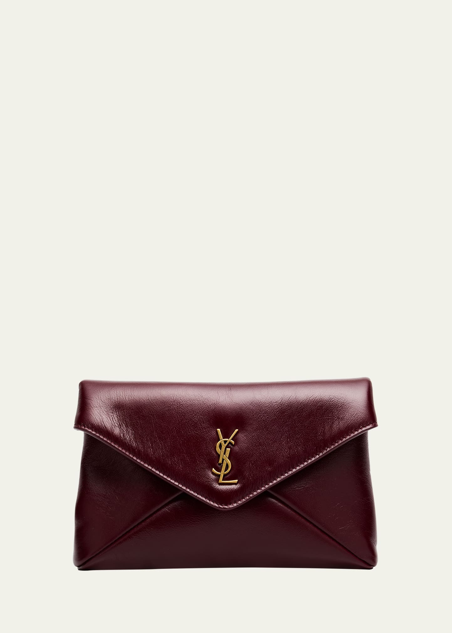 Saint Laurent Small YSL Pouch Bag in Shiny Calfskin Leather | Bergdorf Goodman