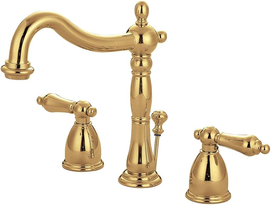 Kingston Brass KB1972AL Heritage Widespread Lavatory Faucet, Polished Brass,8-Inch Adjustable Cen... | Amazon (US)