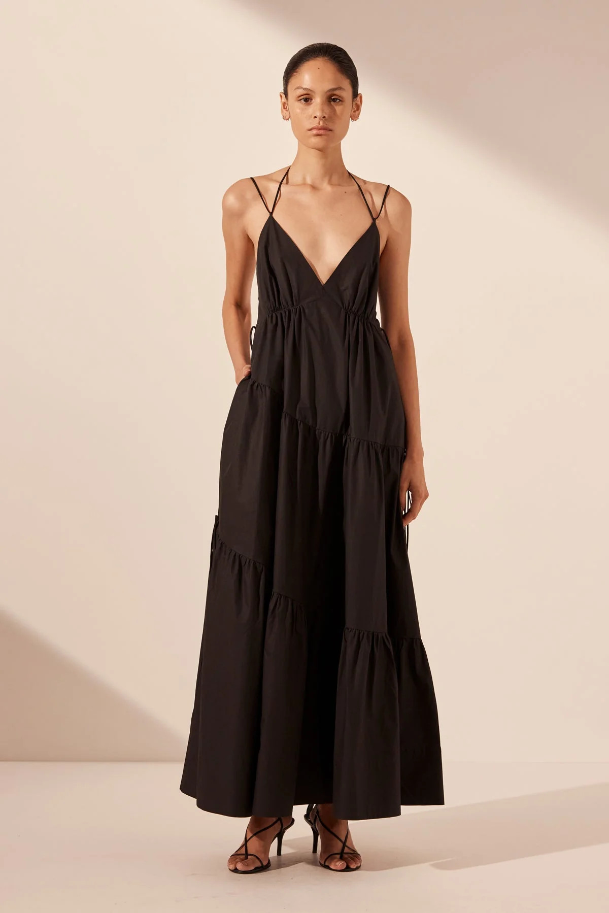 Maiori Tiered Maxi Dress | Black | Dresses | Shona Joy | Shona Joy