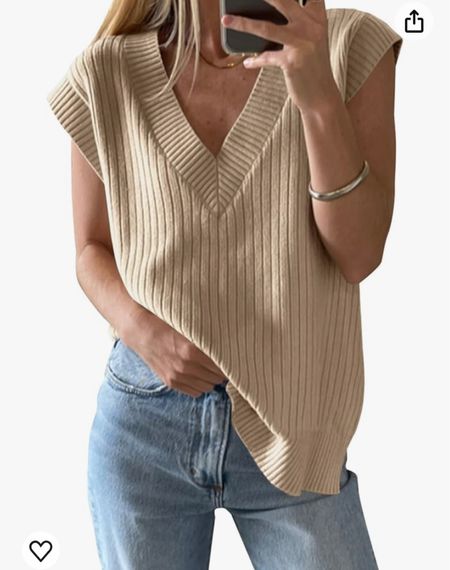 Oversized knit, sweater, vest, sleeveless. Perfect sweater knit tank top for spring 

#LTKworkwear #LTKfindsunder50 #LTKover40