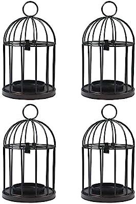 Vela Lanterns Mini Birdcage Tealight Lanterns, Set of 4, Black | Amazon (US)