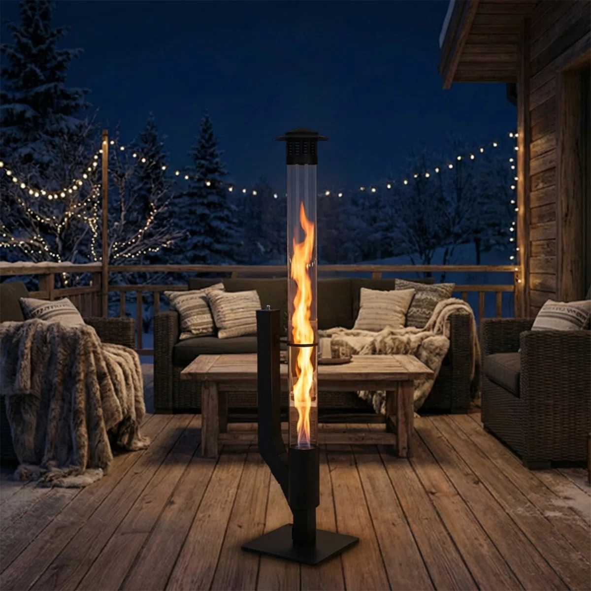 Aoodor 56 Inch Patio Pellet Heater Outdoor Smokeless Wood Pellet Burning Flame, Portable Pellet S... | Wayfair North America