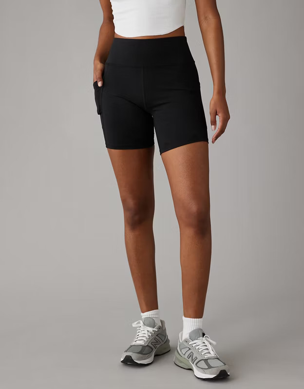 AE Everything Pocket Super High-Waisted 6" Bike Short | American Eagle Outfitters (US & CA)