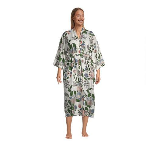 Caroline Multicolor Modern Floral Robe | World Market