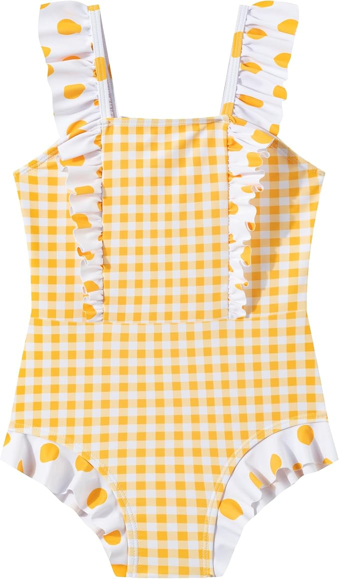 LIZENS Girls One Piece Swimsuit Ruffles Bathing Suit for Kids 2-12T | Amazon (US)