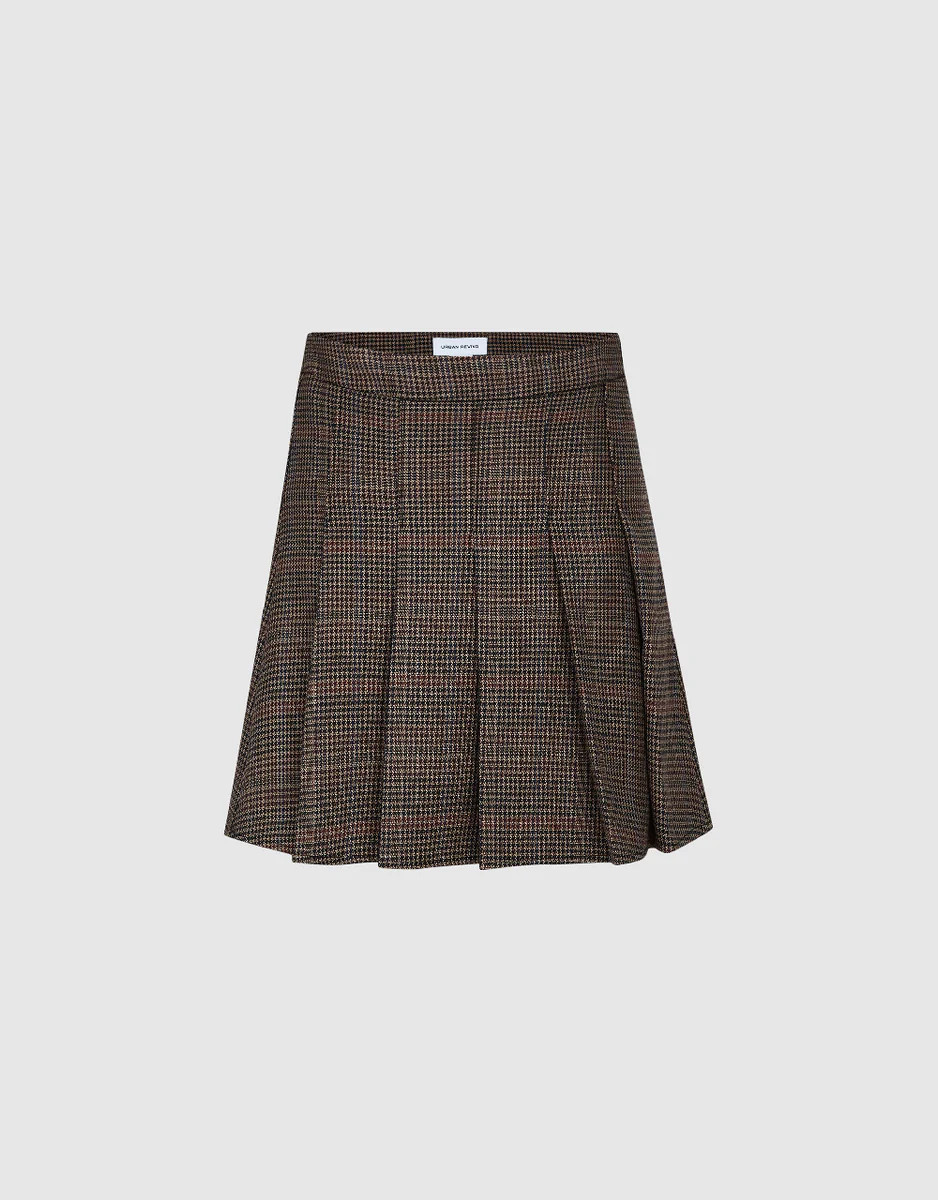 Plaid Pleated Mini A-Line Skirt | Urban Revivo