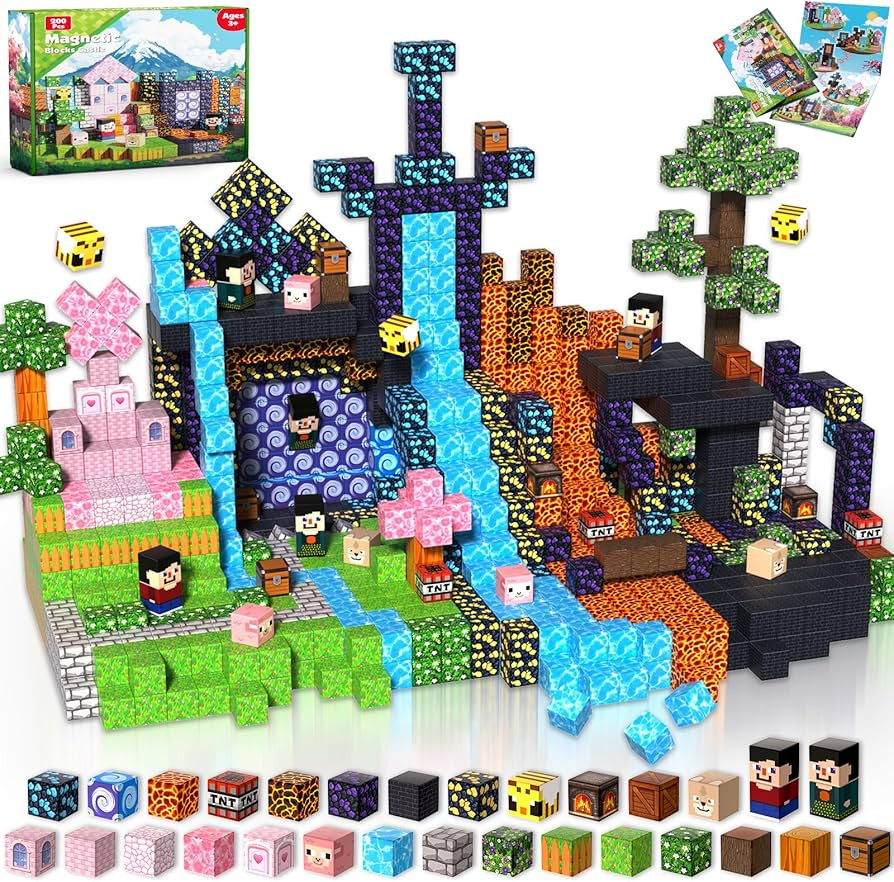 Goody King 200PCS Magnetic Building Blocks - Forest & Volcano Adventure Set, STEM Learning Toys f... | Amazon (US)