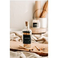 Black Safety Matches With Jar - Match Striker Wooden Matchsticks Corked Bottle | Etsy (US)