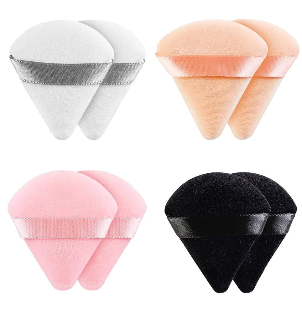 8 Pieces Triangle Powder Puff Face Soft Triangle Makeup Puff Velour Cosmetic Foundation Blender S... | Amazon (US)