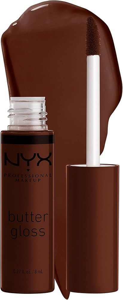 NYX PROFESSIONAL MAKEUP Butter Gloss Brown Sugar, Non-Sticky Lip Gloss - Lava Cake (Rich Brown) | Amazon (US)