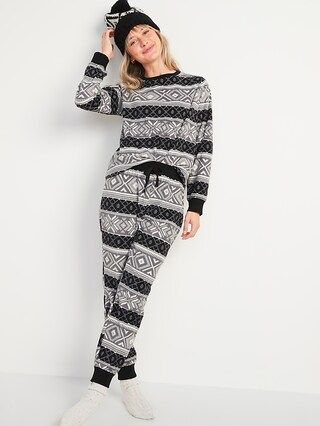 Patterned Micro Performance Fleece Pajama Set for Women | Old Navy (US)