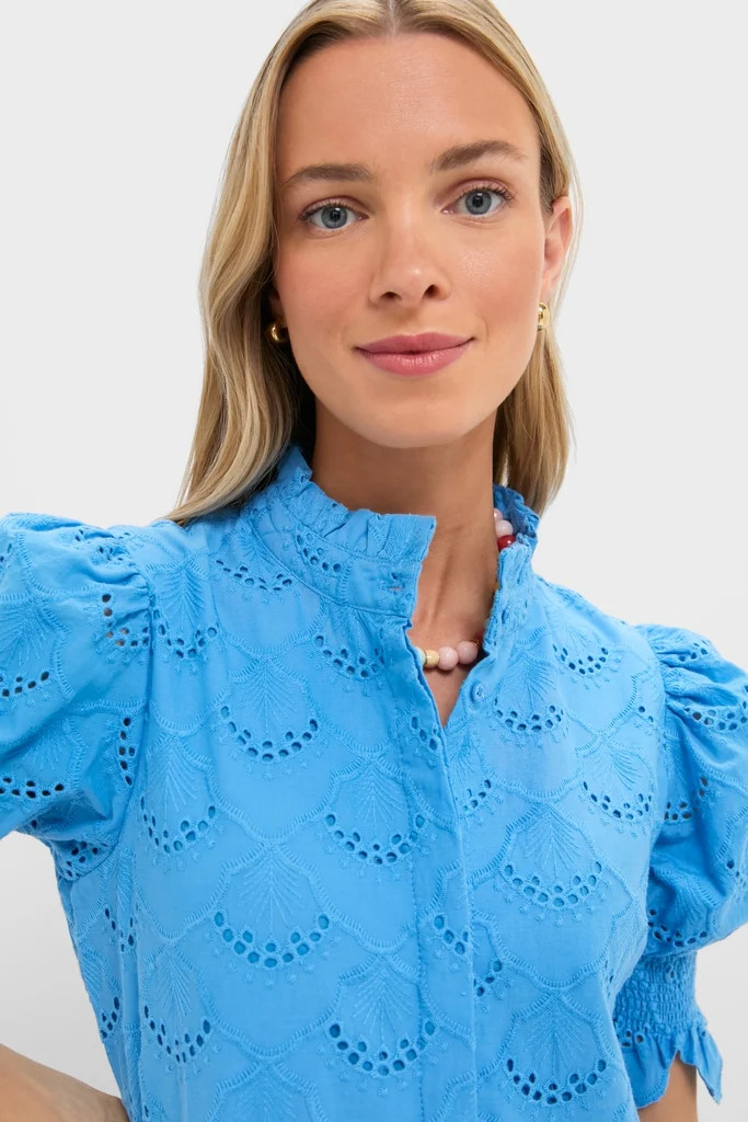 Cerulean Eyelet Bennett Mini Dress | Tuckernuck (US)