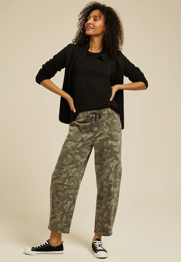 Camo Barrel Leg Weekender Pant | Maurices