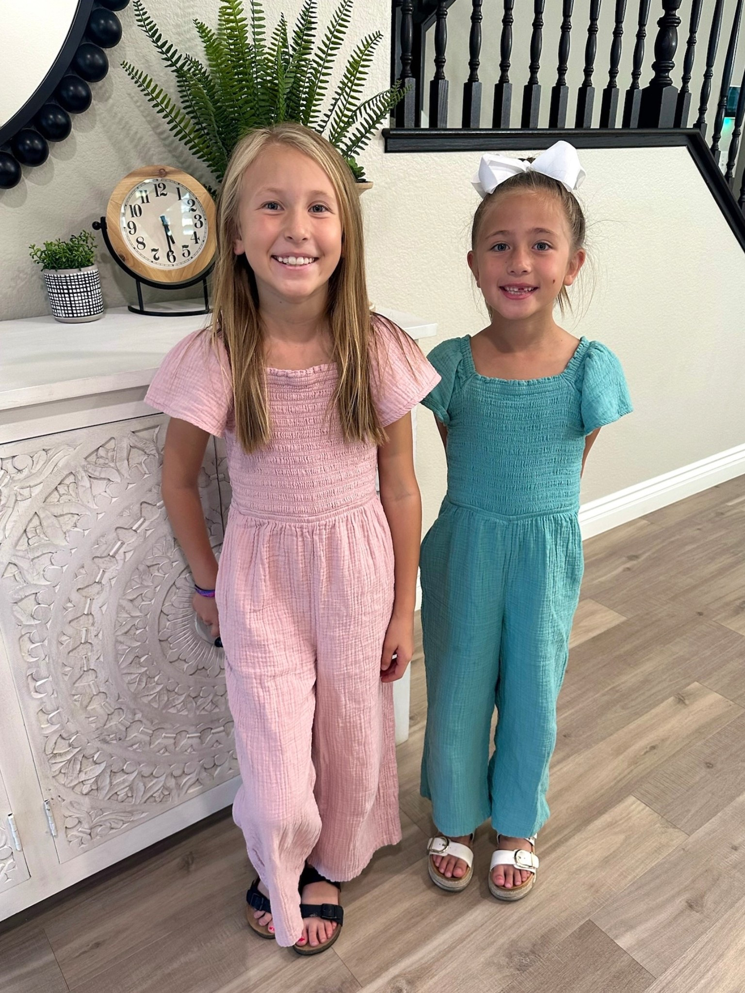 TARGET ❤️ Girl’s Flutter Sleeve Smocked Jumpsuit 🌸 Love Love these colors. Perfect Summer ➡️ Fall transition piece. 

#LTKFamily #LTKStyleTip #LTKKids