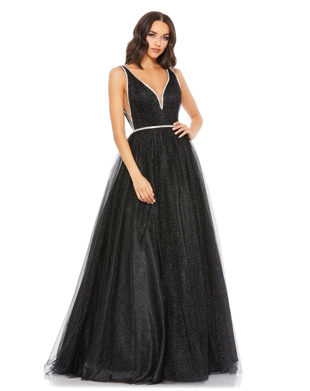 Rhinestone Detailed Tulle Ball Gown - FINAL SALE | Mac Duggal