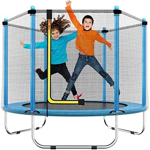 60" Trampoline for Kids - 5 Ft Indoor or Outdoor Mini Toddler Trampoline with Safety Enclosure, B... | Amazon (US)