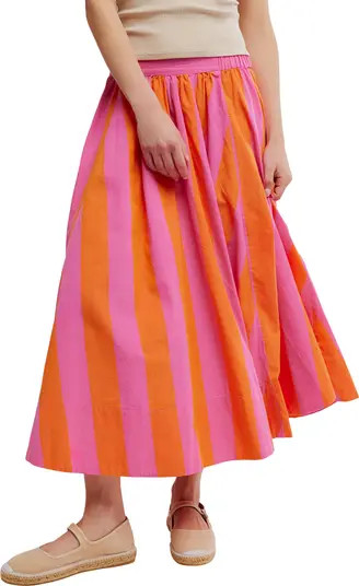 Lowen Stripe Cotton Midi Skirt | Nordstrom