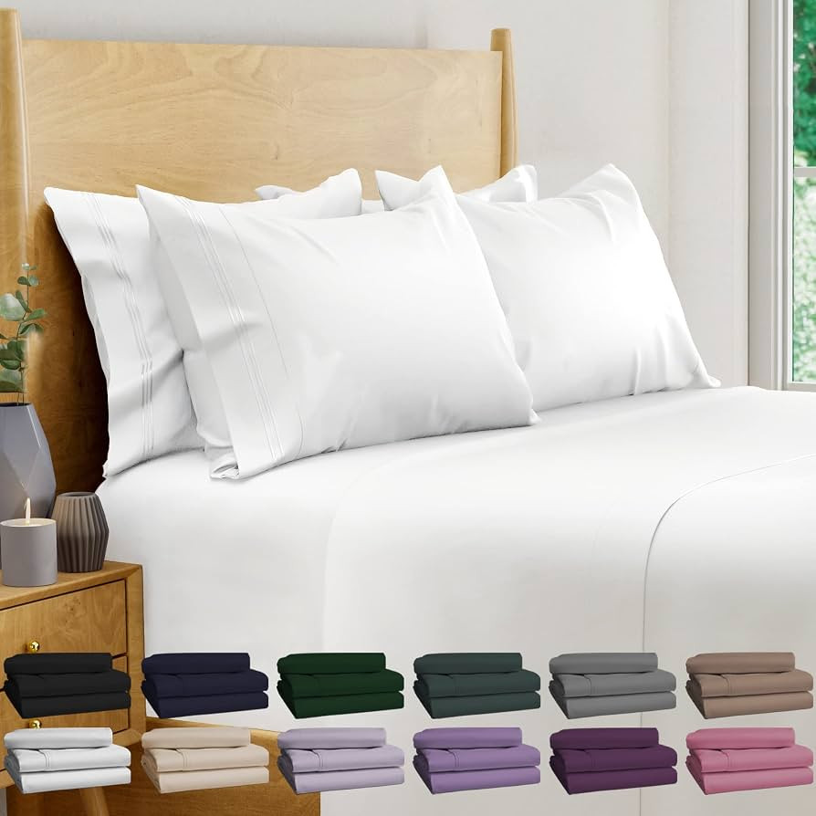 BAMPURE Luxury Series 6 Pcs King Sheet Set - 100% Viscose derived from Bamboo Sheets King Size - ... | Amazon (US)