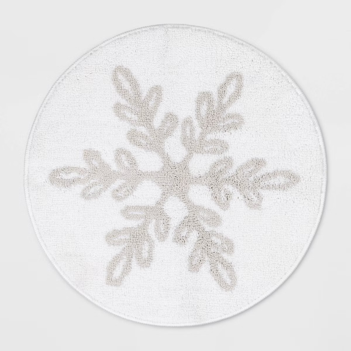 22" Round Snowflake Christmas Bath Rug White/Gray - Wondershop™ | Target