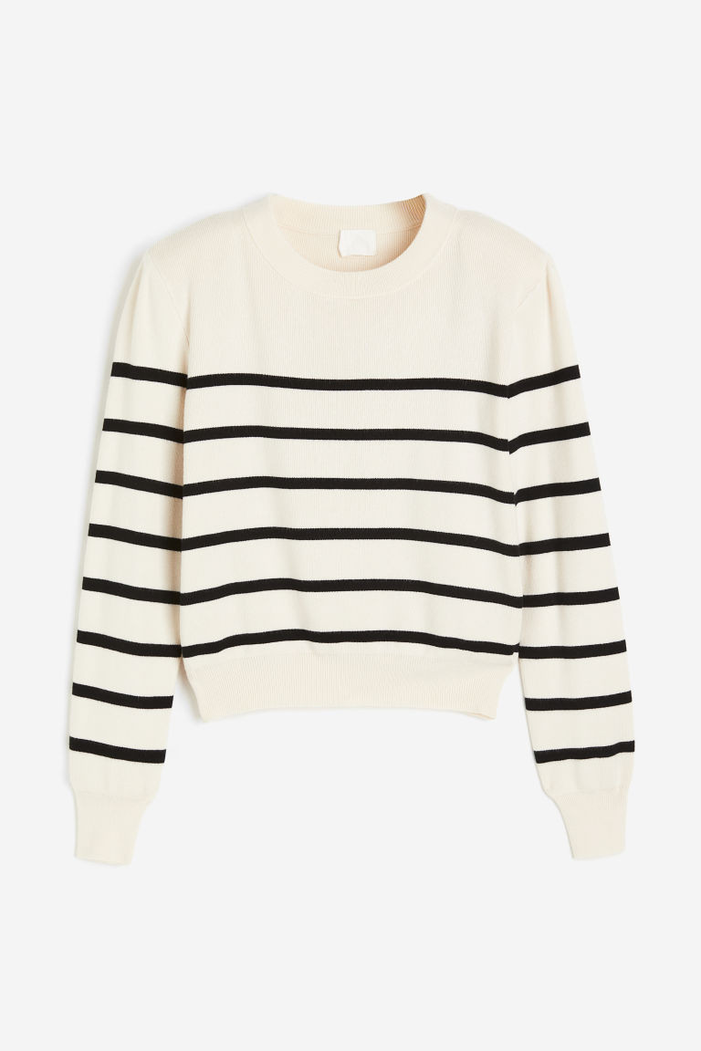 H & M - Shoulder-pad Sweater - White | H&M (US + CA)