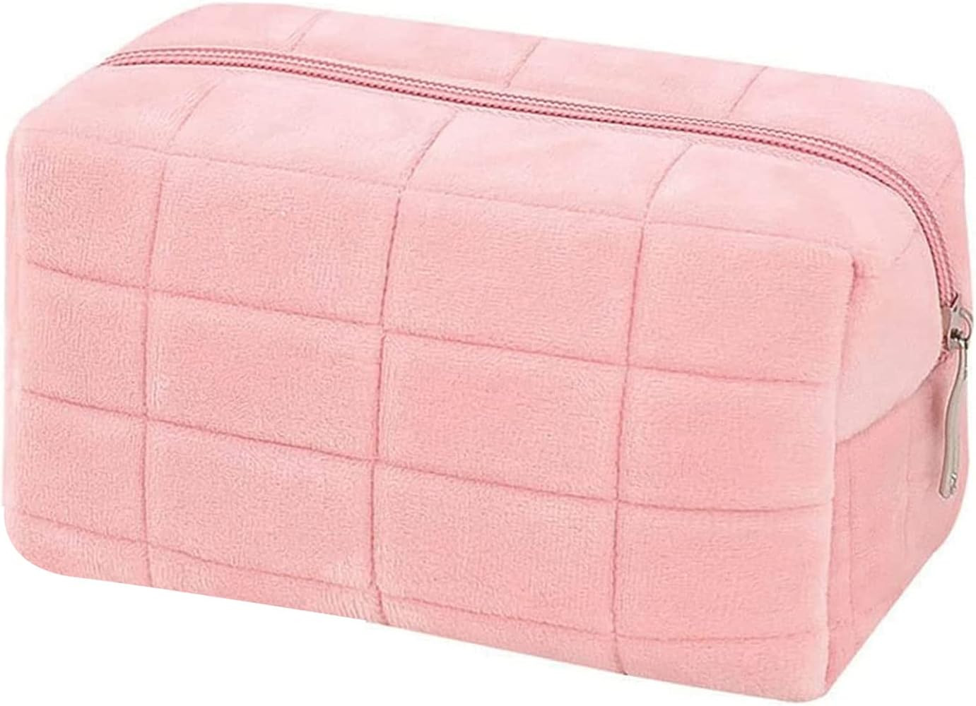 Makeup Bag Small Cosmetic Pouch for Purse Women Ladies Zipper Y2k Checkered Make Up Bags Pink | Amazon (US)