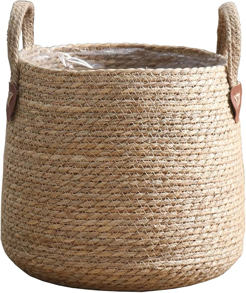 Woven Plant Basket Decorative Storage Basket Large Capacity Flower Pots Plant Container for Lawn ... | Amazon (US)