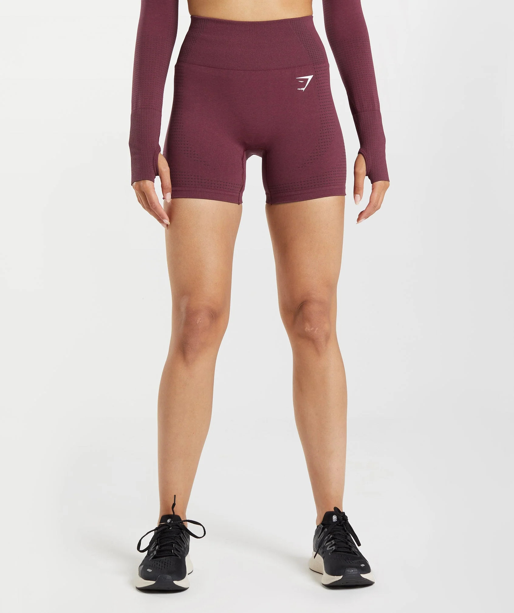 Vital Seamless 2.0 Shorts Baked Maroon Marl | Gymshark US