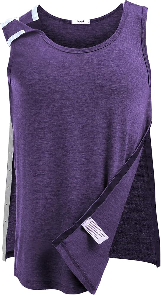 Deyeek Unisex Shoulder & Side Full Snap-Access Tank Tops Tearaway Post Shoulder Surgery Shirts Ro... | Amazon (US)