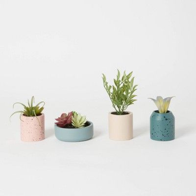 4ct Faux Variety Potted Succulents - Bullseye's Playground™ | Target