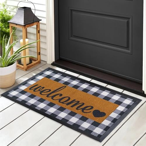 ubdyo Welcome Mat for Front Door Outside - Dirt Trapping Doormat Outdoor Entrance - Low Profile W... | Amazon (US)